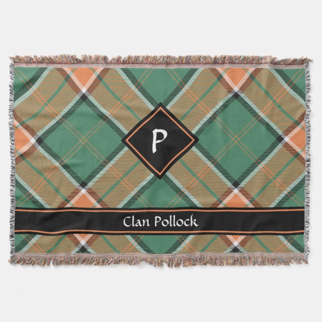 Clan Pollock Tartan Throw Blanket (Front)