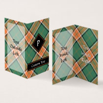 Clan Pollock Tartan Vertical Folded Business Card