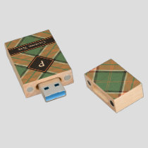 Clan Pollock Tartan Wood Flash Drive