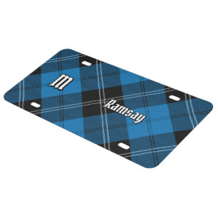 Clan Ramsay Blue Hunting Tartan License Plate