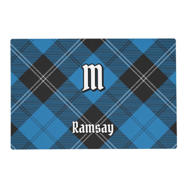 Clan Ramsay Blue Hunting Tartan Placemat (Front)
