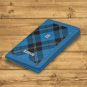 Clan Ramsay Blue Hunting Tartan Trifold Wallet