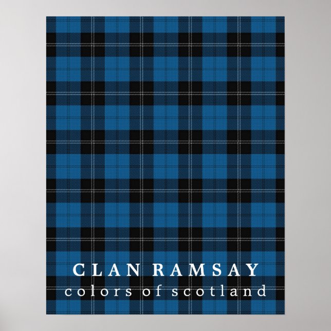 Clan Ramsay Colors of Scotland Blue Hunting Tartan Poster (Front)