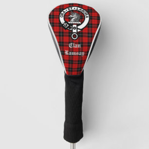 Clan Ramsay Crest Badge and Tartan Customizable Golf Head Cover