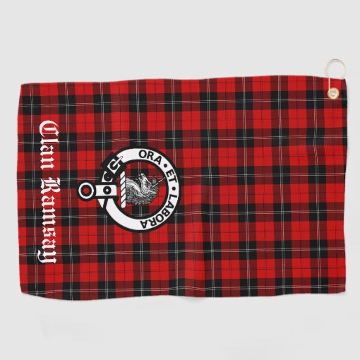 Ramsay Modern Tartan Crest Black Garden Flag - Gold Thistle Style main image 1