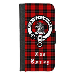 Clan Ramsay Crest Badge & Tartan Customizable iPhone 8/7 Wallet Case