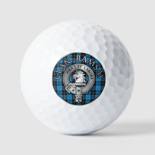 Clan Ramsay Crest & Hunting Tartan Knot Golf Balls