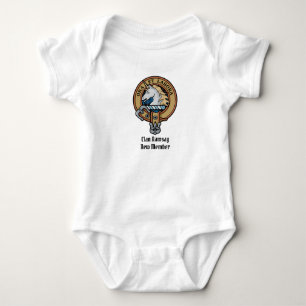 Clan Ramsay Crest over Blue Hunting Tartan Baby Bodysuit