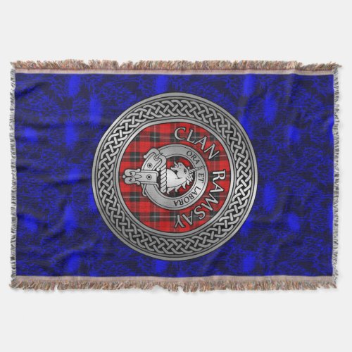 Clan Ramsay Crest  Tartan Knot Throw Blanket