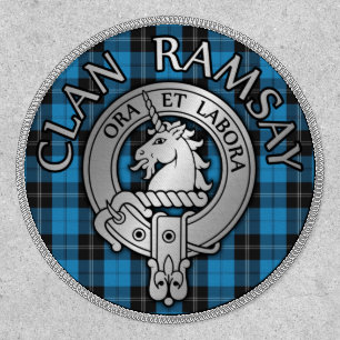 Clan Ramsay Hunting Crest & Tartan Shield Patch