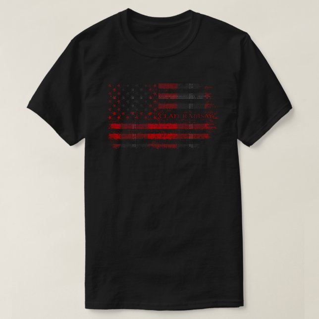 Clan Ramsay of Dalhousie Scottish tartan US flag k T-Shirt (Design Front)