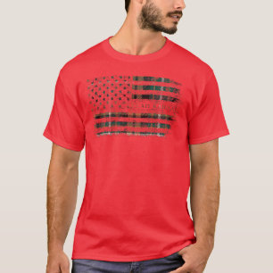 Clan Ramsay Orange Scottish tartan US flag kilt Sc T-Shirt