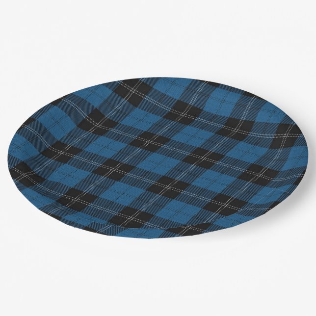 Clan Ramsay Ramsey Blue Hunting Tartan Paper Plates (Angled)