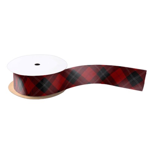 Clan Ramsay Ramsey Red and Black Tartan Satin Ribbon