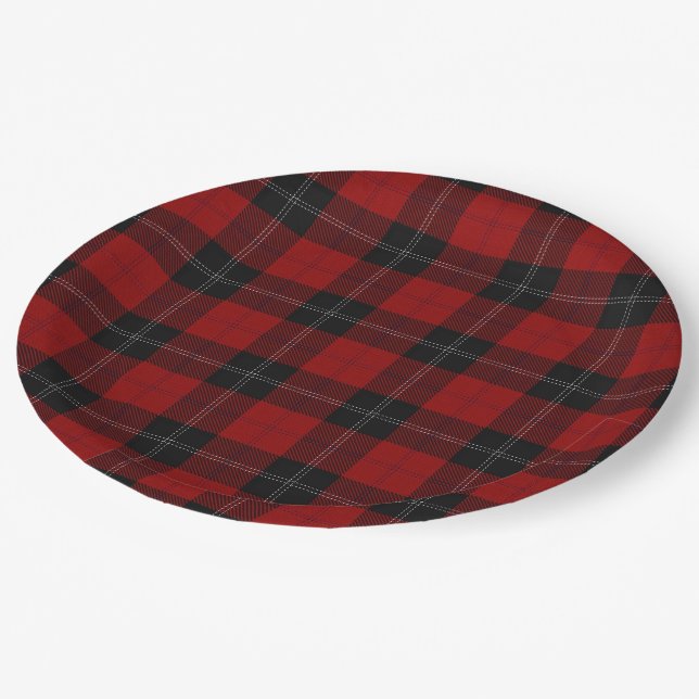 Clan Ramsay Ramsey Red Tartan Paper Plates (Angled)