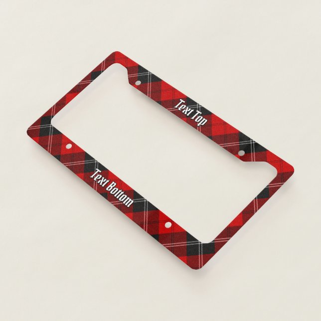 Clan Ramsay Red Tartan License Plate Frame (3/4)