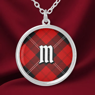 Clan Ramsay Red Tartan Silver Plated Necklace