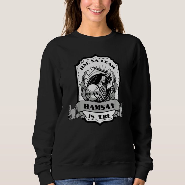 Clan Ramsay Swordsman Scottish Badge Highland Game Sweatshirt (Front)