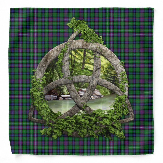 Clan Rankine Tartan Celtic Trinity Bandana (Front)
