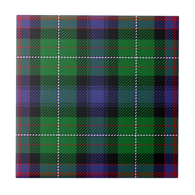 Clan Rankine Tartan Ceramic Tile (Front)