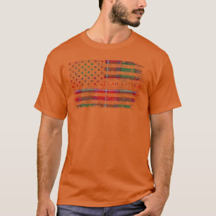 Clan Rattray Scottish tartan US flag kilt Scotland T-Shirt