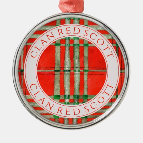 CLAN RED SCOTT Premium Round Ornament  Text