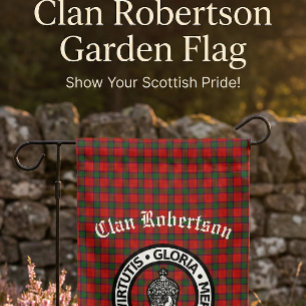 Clan Robertson Crest Badge & Tartan Garden Flag