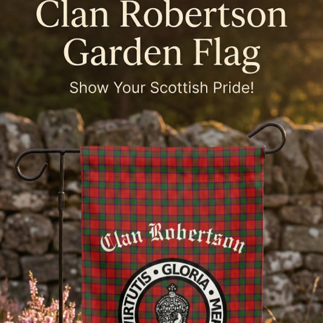 Clan Robertson Crest Badge & Tartan  Garden Flag (Creator Uploaded)