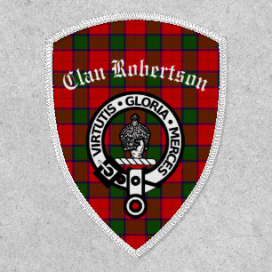 Clan Robertson Crest Badge & Tartan Iron On Patch