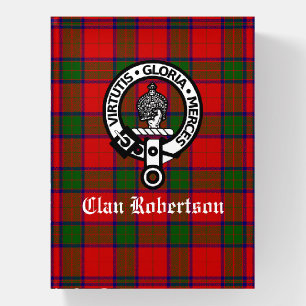Clan Robertson Crest Badge & Tartan Paperweight
