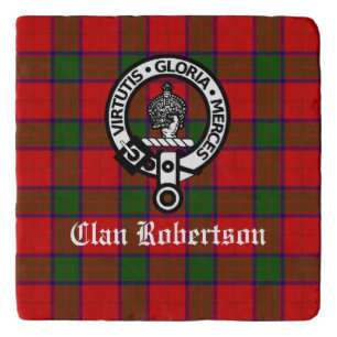 Clan Robertson Crest Badge & Tartan Trivet