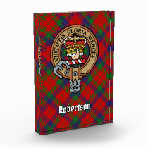 Clan Robertson Crest over Tartan Acrylic Award