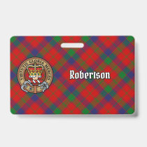 Clan Robertson Crest over Tartan Badge