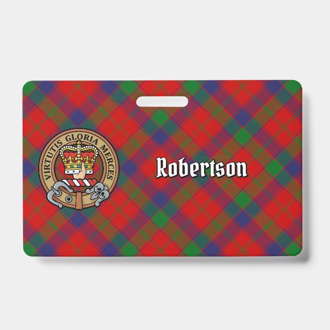 Clan Robertson Crest over Tartan Badge (Front)