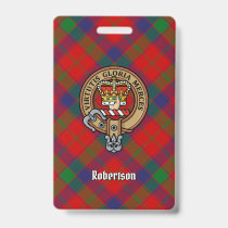 Clan Robertson Crest over Tartan Badge