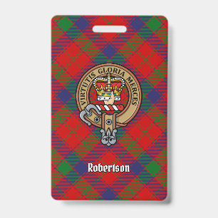 Clan Robertson Crest over Tartan Badge