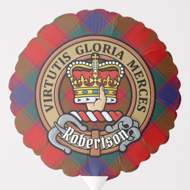 Clan Robertson Crest over Tartan Balloon (Front)