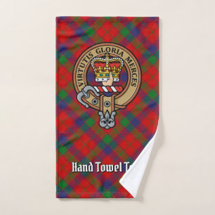 Clan Robertson Crest over Tartan Bath Towel Set