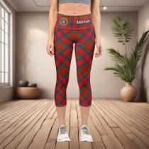 Clan Robertson Crest over Tartan Capri Leggings