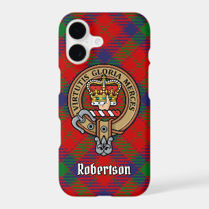 Clan Robertson Crest over Tartan iPhone 17 Case