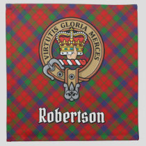 Clan Robertson Crest over Tartan Cloth Napkin