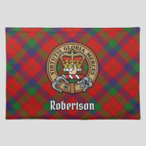 Clan Robertson Crest over Tartan Cloth Placemat
