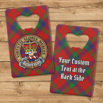 Clan Robertson Crest over Tartan Credit Card Bottle Opener