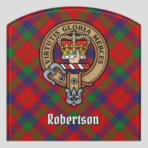 Clan Robertson Crest over Tartan Door Sign