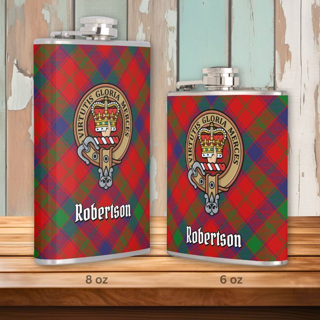 Clan Robertson Crest over Tartan Flask (Creator Uploaded)