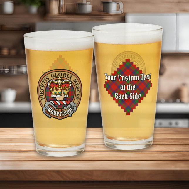 Clan Robertson Crest over Tartan Glass (Creator Uploaded)