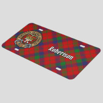 Clan Robertson Crest over Tartan License Plate