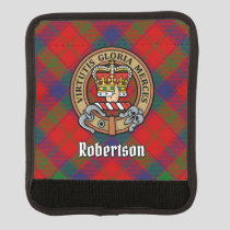 Clan Robertson Crest over Tartan Luggage Handle Wrap