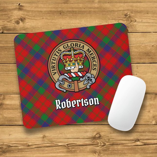 Clan Robertson Crest over Tartan Mouse Pad (Creator Uploaded)