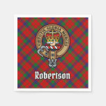 Clan Robertson Crest over Tartan Napkins
